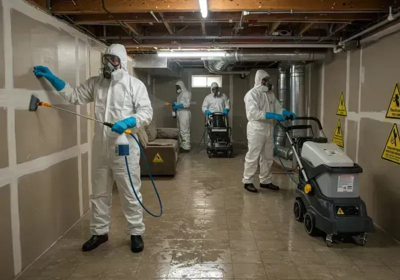 Basement Moisture Removal and Structural Drying process in Folcroft, PA